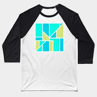 Inverted Blue Green Geometric Abstract Acrylic Painting VI Baseball T-Shirt